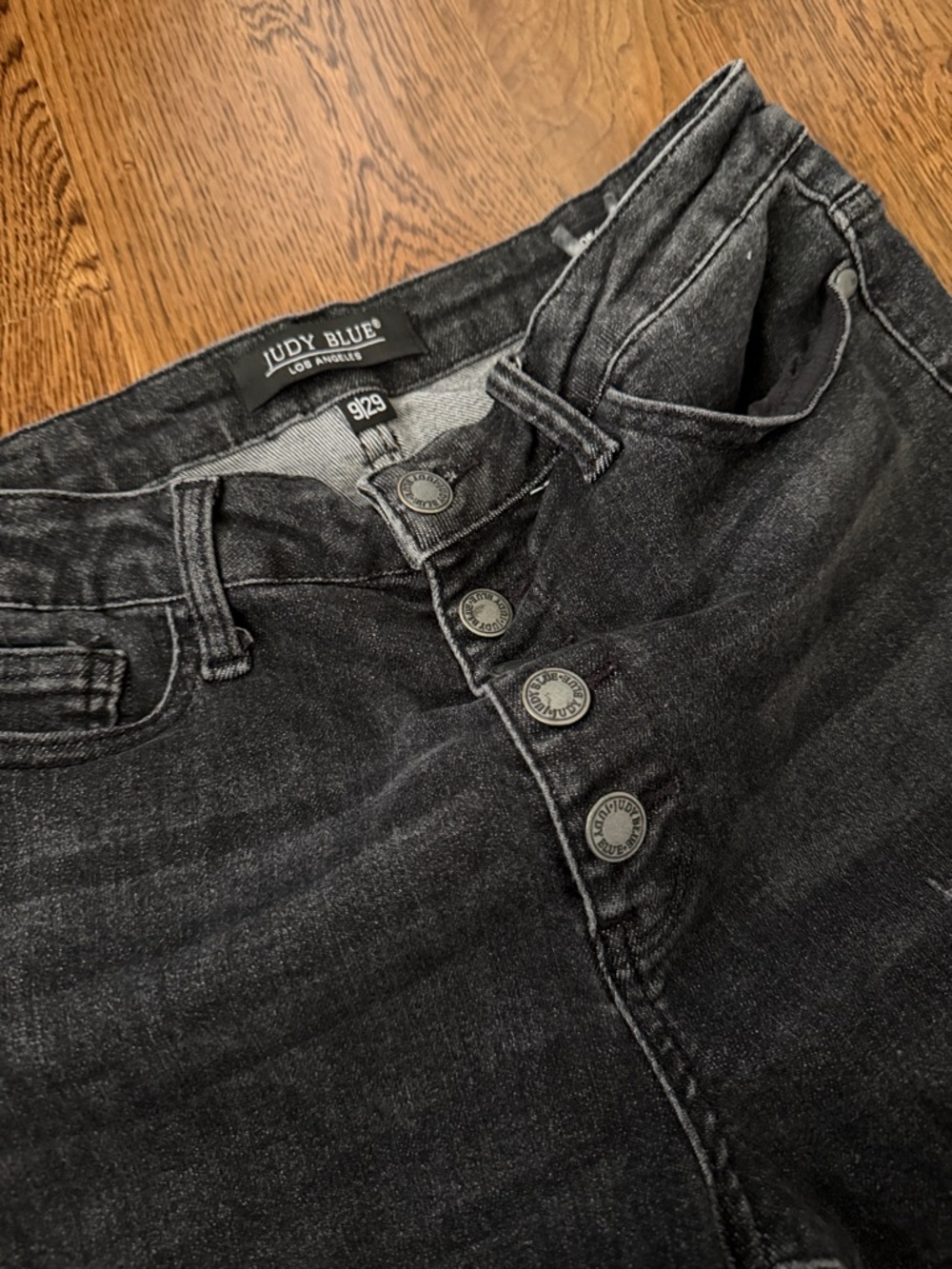 Judy Blue Washed Black High-Rise Wide-Leg Jeans 9/29 - Picture 2 of 10